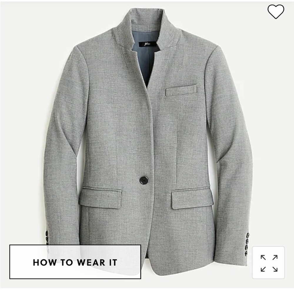EUC J.Crew Regent Blazer size 2 Hthr Graphite